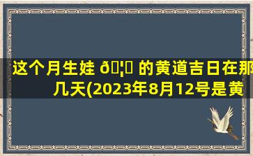 这个月生娃 🦟 的黄道吉日在那几天(2023年8月12号是黄道吉日吗)